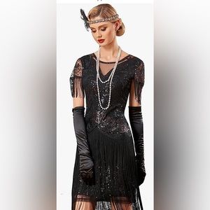 Halloween Flapper Dress with Accessories